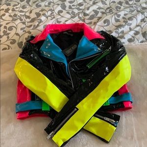 NWT Dollskill Neon Biker Jacket